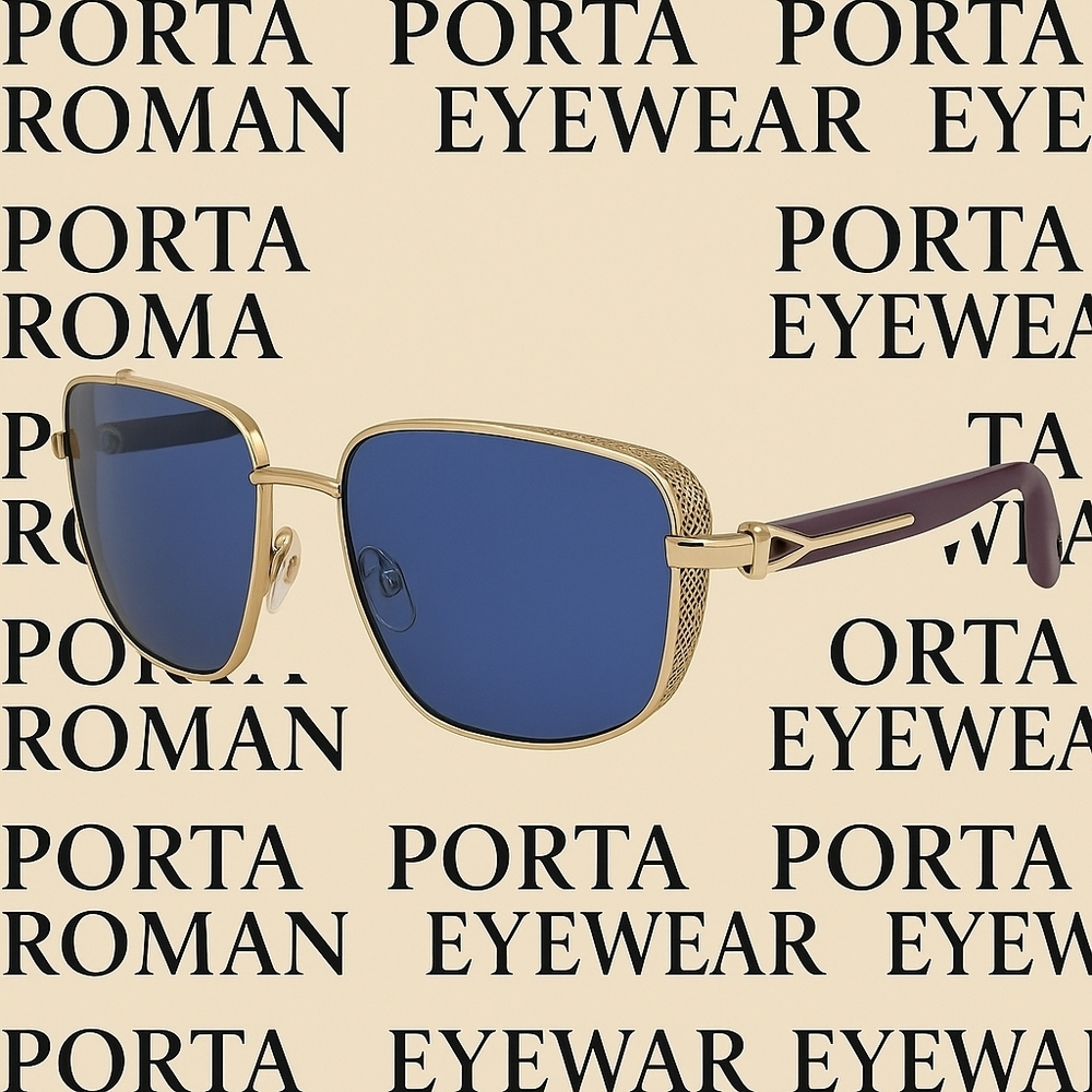Porta Roma Gold and Blue Sunglasses